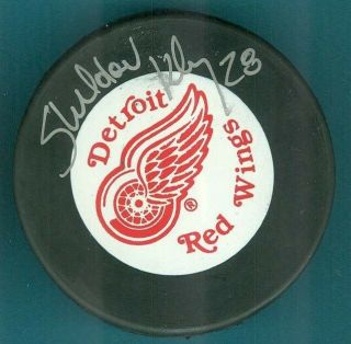 Sheldon Kennedy Autographed Puck 28 - Detroit Red Wings