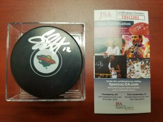 Eric Staal Autographed Minnesota Wild Hockey Puck - Jsa
