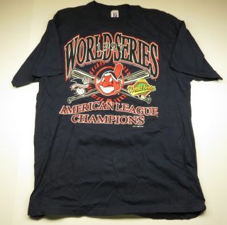 1997 World Series Cleveland Indians Chief Wahoo Mlb Baseball Shirt Adult Size Xl