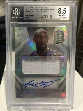 Kobe Bryant - 14/15 Spectra Spectacular Auto 24/35 Bgs 8.  5 Jersey Numbered