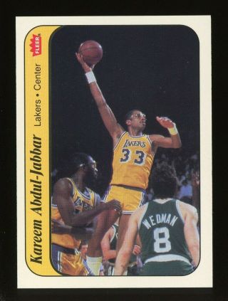1986 Fleer Sticker 1 Kareem Abdul - Jabbar Los Angeles Lakers Hof