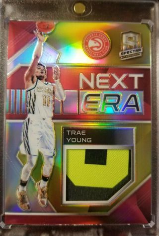 Trae Young 2018 - 19 Panini Spectra Next Era Prizm Gold Rc Rookie Patch 5/10