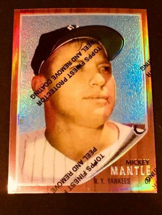 1996 Topps Finest Reprint Refractor Mickey Mantle Yankees 12