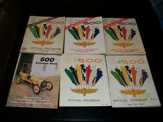 5 Vintage Indianapolis 500 Souvenir Programs 1960s 1970s,  500 Souvenir Book