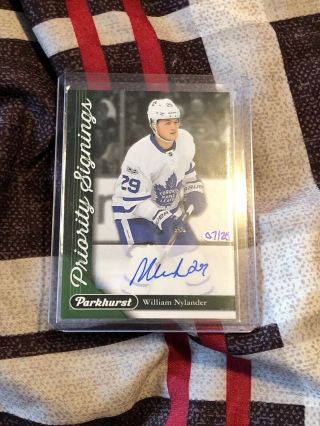 17 - 18 Ud Parkhurst Priority Signings William Nylander Leafs Autograph Auto 07/25