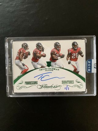 2018 Panini Honors Tevin Coleman Auto 1/1 2015 Flawless Emerald Rookie Auto 1/1