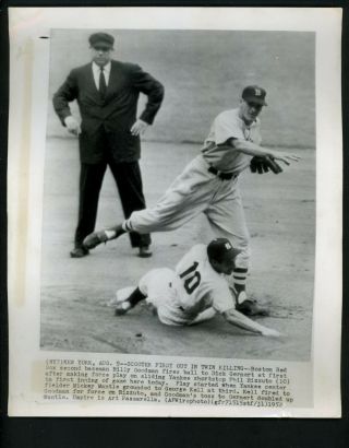 Billy Goodman Phil Rizzuto Art Passarella 1952 Press Photo Red Sox Yankees