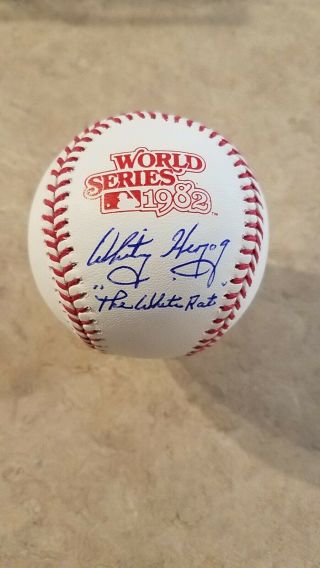 Whitey Herzog Signed 1982 World Series Baseball Guaranteed To Pass Psa - Dna/jsa