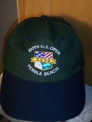 100th Pebble Beach Us Open Usga Member Golf Cap Green & Blue Cotton