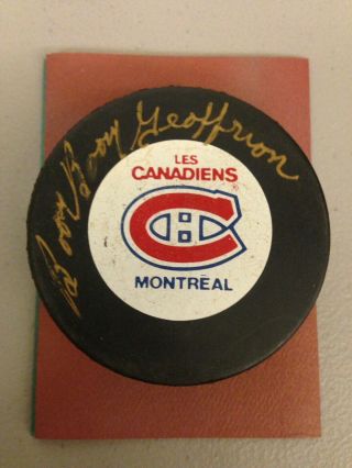 Montreal Canadiens Bernie Boom Boom Geoffrion Signed Puck - Uda