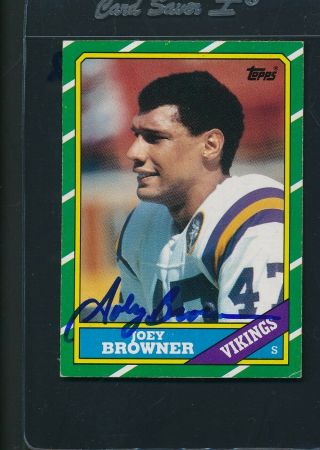 1986 Topps 300 Joey Browner Vikings Signed Auto 35232
