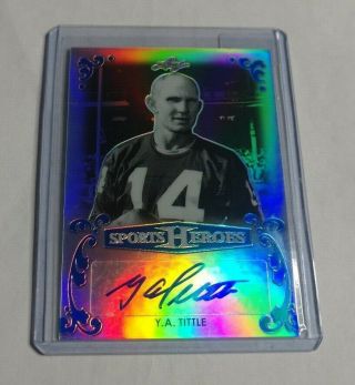 R9197 - Y.  A.  Tittle - 2017 Leaf Sports Heroes - Autograph - Blue - 4/7 -