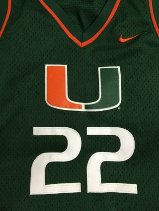 Miami Hurricanes Basketball Jersey 22 ACC NIKE Team Med Sewn Length,  2 2