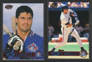 2x 1999 Pacific Ruby Red Foil Parallel 435 Jose Canseco Action & Portrait Cards