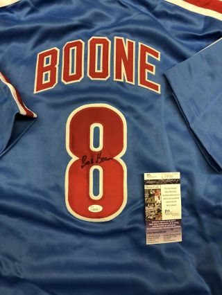 BOB BOONE PHILADELPHIA PHILLIES AUTHENTIC AUTOGRAPHED JERSEY MLB HALL OF FAME 2