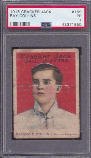 1915 Cracker Jack Baseball Card 169 Ray Miller Boston Red Sox High Psa 1