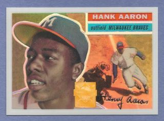 Hank Aaron 2000 Topps Chrome Reprint Refractor 3 Braves (1956 Topps)