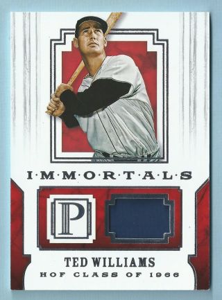 Ted Williams 2016 Panini Pantheon Immortals Game Worn Jersey /99 Red Sox