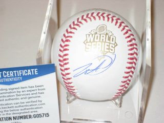 Wade Davis (royals) Signed Official 2015 World Series Baseball,  Beckett