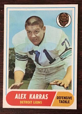 1968 Topps Football Alex Karras 130 Trading Card
