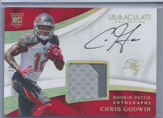 2017 Immaculate Gold Chris Godwin 2 Color Patch On Card Auto Rc 16/25