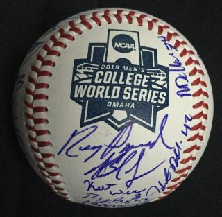 2019 Texas Tech Red Raiders Signed Autograph Cws Baseball College World Series