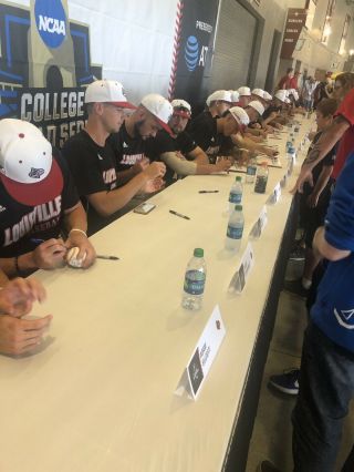 2019 Louisville Cardinals Signed College World Series Game Ball 8