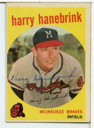 Harry Hanebrink Signed 1959 Topps Baseball Card In Person Auto Ipa Sai1727