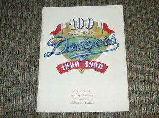 Los Angeles Dodgers Spring Training 1990 Program 100th Anniversary - Vero Beach
