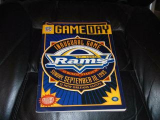 1995 St.  Louis Rams 1st Ever Regular Season Home Game Program
