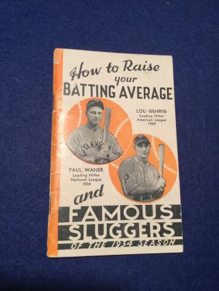 1934 Famous Sluggers How To Raise Your Batting Average Gehrig Cover
