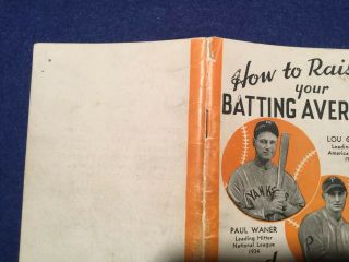 1934 Famous Sluggers How To Raise Your Batting Average Gehrig Cover 3