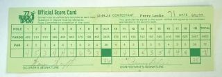 4 Pga Golf 1977 Buick Open Tournament Scorecard Perry Leslie 9/1/77 - 9/4/77