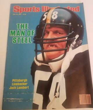 Sports Illustrated July 30,  1984 Pittsburgh Steelers Jack Lambert Football