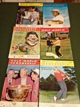 6 Vintage Golf World News Weekly Magazines 1970 