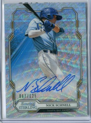 2019 Bowman Sterling Nick Schnell Silver Wave Refractor Auto Autograph Rc 67/125