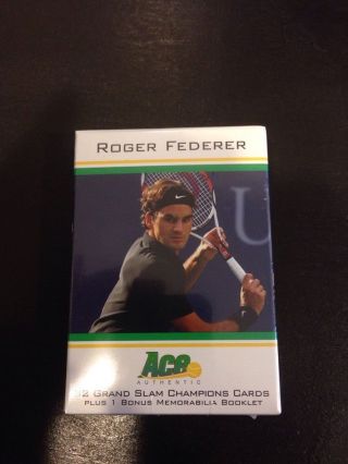 2011 Ace Roger Federer Match Worn Jersey Shirt Relic Booklet W/ Set Of 32 Cards