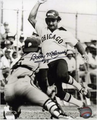 Bobby Molinaro Chicago White Sox Autographed 8 " X 10 " Black & White Photograph
