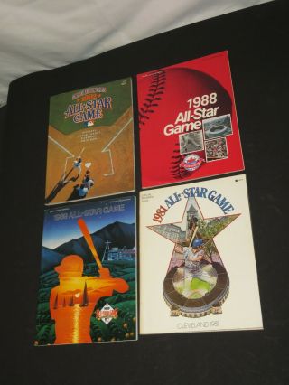 Old 1981,  1988,  1989,  1992 All Star Game Baseball Program (4) Complete Unscored