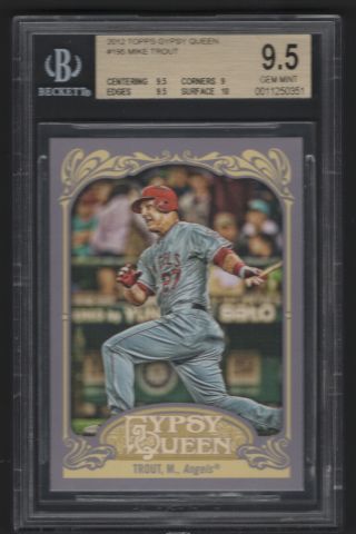 2012 Topps Gypsy Queen Mike Trout 195 Bgs 9.  5 Gem