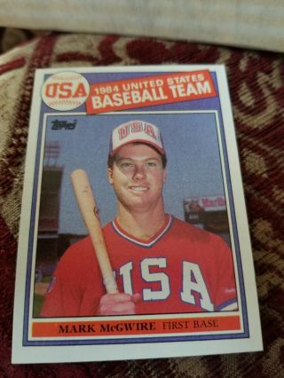 1985 Topps Mark Mcgwire Rookie Card 401 1984 Usa Baseball Team