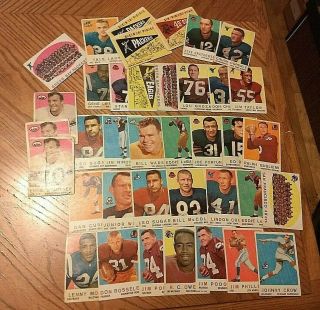 1959 Topps Football 39 Cards Including Stars,  Team Cards And Pennant Cards