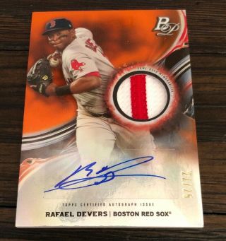 Rafael Devers 2019 Bowman Platinum Relic Auto /25 Orange Jersey Red Sox