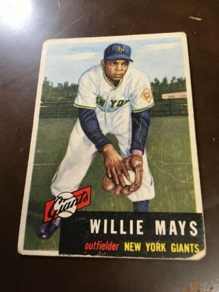 1953 Topps Baseball Willie Mays 244 Good Card