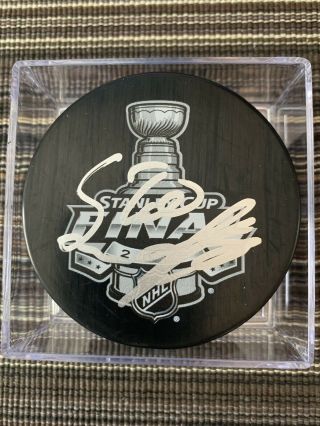 Oskar Sundqvist Autographed 2019 Stanley Cup Finals Puck St.  Louis Blues