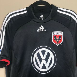 Adidas D.  C.  United MLS Men ' s Soccer Jersey Size Medium DCU Black Climacool Blank 2