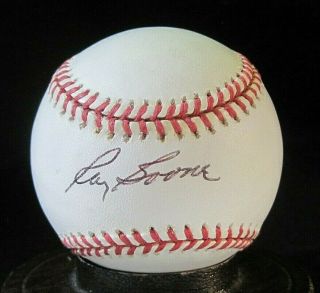 Ray Boone Signed Oal Baseball W/coa 1948 Cleveland Indians,  Tigers,  Red Sox