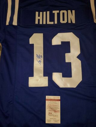Ty Hilton Signed/autographed Pro Style Custom Blue Jersey Jsa Witnessed