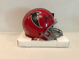 Julio Jones Signed Throwback Atlanta Falcons Mini Red Helmet Hologram