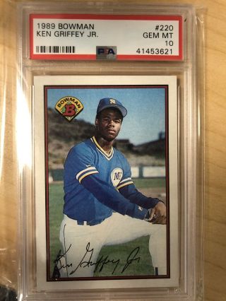 1989 Bowman Ken Griffey Jr.  Rookie Baseball Card 220 Psa Graded Gem 10